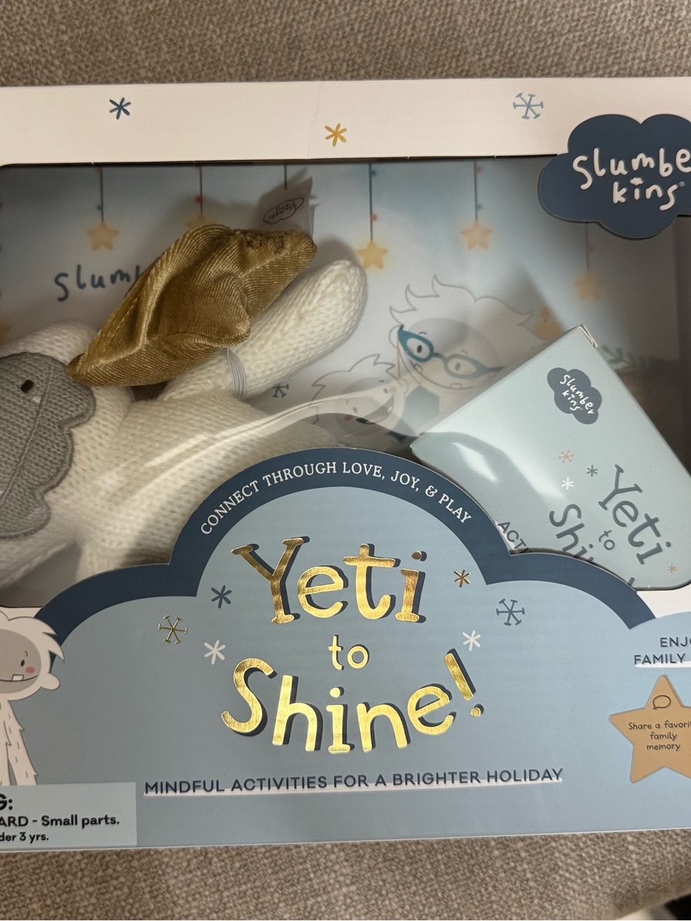 Yeti to Shine! Kids Bib Set in White & Gold by Slumberkins